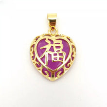 Load image into Gallery viewer, Nature Jade Heart Pendant Necklace Gift Jewelry charm Blessing Fortune Lucky e