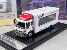Load image into Gallery viewer, UM 1:64 White 500 HINO EVA Ranger Transporter Truck Model Diecast Metal Car
