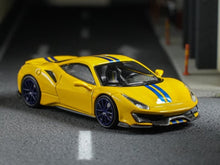 Load image into Gallery viewer, TOC 1:64 Yellow 488 Pista Coupe Sports Model Diecast Metal Car New Collection