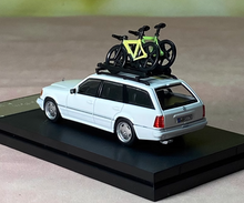 Load image into Gallery viewer, Mortal 1:64 White S124 E300 Wagon Roof Bike Model Diecast Metal Car New