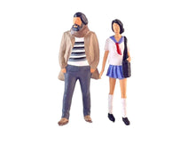 Load image into Gallery viewer, 1:64 Painted Figure Model Miniature Resin Diorama Sand Bearded Man Uniform Girl