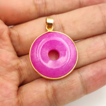 Load image into Gallery viewer, Nature Jade Pink Round Pendant Necklace Gift Jewelry charm Blessing Lucky New