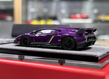 Load image into Gallery viewer, DMH 1:64 Purple Veneno Super Racing Sports Model Diecast Resin Car New Collection