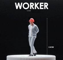 Load image into Gallery viewer, 1:64 Painted Figure Mini Model Toy Miniature Car Scenes Resin Man Worker in Grey