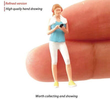 Load image into Gallery viewer, 1:64 Painted Figure Mini Model Miniature Resin Diorama Sporty Girl Excercise