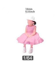 Load image into Gallery viewer, 1:64 Painted Figure Model Miniature Resin Diorama Sand Pink Dress Little Girl Collection