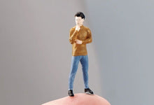 Load image into Gallery viewer, 1:64 Painted Figure Mini Model Toy Miniature Car Scenes Resin Caual Thinking Man