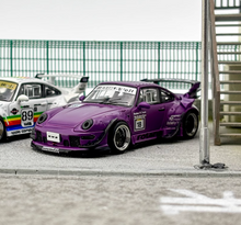 Load image into Gallery viewer, SW 1:64 Purple 911 RWB 993 Apple #18 Racing Sports Model Diecast Metal Car New Collection