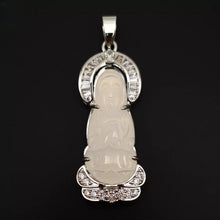 Load image into Gallery viewer, Nature Jade Guanyin Pendant Necklace Gift Jewelry charm Blessing Fortune New nn