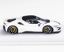 Load image into Gallery viewer, MJ 1:64 White SF90 Hard Top Racing Sports Model Diecast Metal Car New Collection