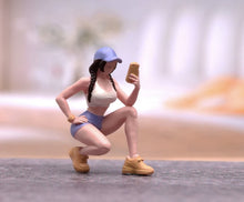 Load image into Gallery viewer, 1:64 Painted Figure Model Miniature Resin Sand Gym Fit Girl Sporty Woman Cap