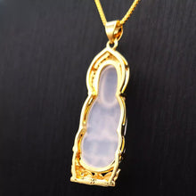 Load image into Gallery viewer, Nature Jade Guanyin Pendant Necklace Gift Jewelry charm Blessing Lucky White G