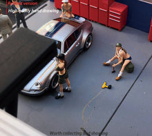 Load image into Gallery viewer, 1:64 Painted Figure Mini Model Miniature Resin Diorama Garage Repair Lady Girl