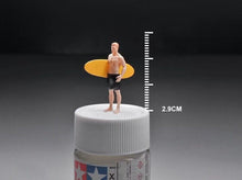 Load image into Gallery viewer, 1:64 Painted Figure Mini Model Miniature Car Scenes Resin Surfing Boy Surfboard