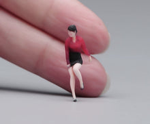 Load image into Gallery viewer, 1:64 Painted Figure Model Miniature Resin Diorama Sand Red Top Office Lady Toy