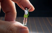 Load image into Gallery viewer, 1:64 Painted Figure Model Miniature Resin Diorama Sand Green Skirt Hooray Girl