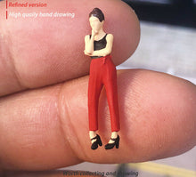 Load image into Gallery viewer, 1:64 Painted Figure Mini Model Miniature Resin Diorama Caual Office Lady Girl