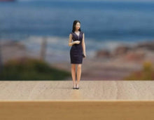 Load image into Gallery viewer, 1:64 Painted Figure Model Miniature Resin Diorama Sand Girl in Black Dress Lady