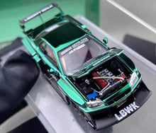 Load image into Gallery viewer, SW 1:64 Green LBWK ER34 #5 GTR Skyline Sports Model Diecast Metal Car New Collection
