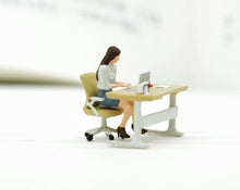 Load image into Gallery viewer, 1:64 Painted Figure Model Miniature Resin Diorama Sand Office Lady Table Chair