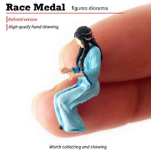 Load image into Gallery viewer, 1:64 Painted Figure Mini Model Miniature Resin Diorama Chinese Guzheng Lady Blue