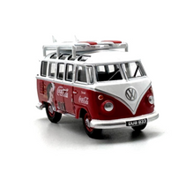 Load image into Gallery viewer, 1:76 VW Red T1 Mini Bus Van Camper Coke Model Diecast Metal Car New