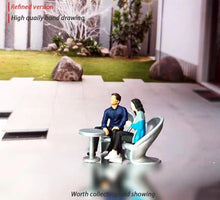 Load image into Gallery viewer, 1:64 Painted Figure Mini Model Miniature Resin Diorama Toy Chatting Lady Man Set
