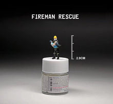 Load image into Gallery viewer, 1:64 Painted Figure Mini Model Miniature Resin Diorama Firefighter Rescue Girl