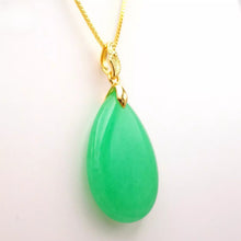 Load image into Gallery viewer, Nature Jade Water Drop Oval Pendant Necklace Gift Jewelry charm Blessing Lucky