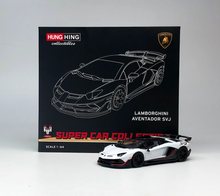 Load image into Gallery viewer, HH 1:64 White Sian Aventador SVJ Racing Sports Model Diecast Metal Car New
