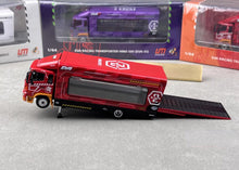 Load image into Gallery viewer, UM 1:64 Red 500 HINO EVA Ranger Transporter Truck Model Diecast Metal Car