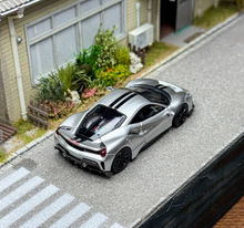 Load image into Gallery viewer, TOC 1:64 Silver 488 Pista Coupe Sports Model Diecast Metal Car New Collection