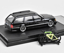 Load image into Gallery viewer, Mortal 1:64 Black VIP S124 E300 Wagon Roof Bike Model Diecast Metal Car New