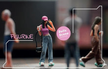 Load image into Gallery viewer, 1:64 Painted Figure Model Miniature Resin Diorama Toy Sand Posting Pink Cap Girl