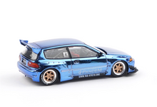 Load image into Gallery viewer, Poprace 1:64 Plating Blue Civic EG6 Pandem Sports Model Diecast Metal Car New Collection