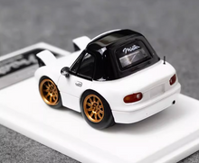 Load image into Gallery viewer, MJ 1:64 White Miata MX5 Mini Cute Q Type Sports Model Diecast Resin Car New Collection