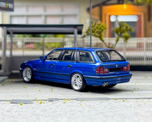 Load image into Gallery viewer, Mortal 1:64 Blue E34 Touring Wagon Standard Sports Model Diecast Metal Car New Collection
