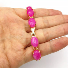 Load image into Gallery viewer, Nature Jade Beaded Bracelet Jewelry Blessing Lucky Fortune Gift For Her Pink New