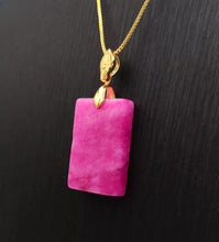 Load image into Gallery viewer, Nature Jade Rectangle Pendant Necklace Gift Jewelry charm Blessing Lucky pg