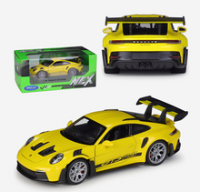 Load image into Gallery viewer, WELLY 1:24 Yellow 911 992 GT3 RS Racing Sports Model Diecast Metal Car New