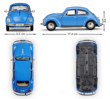 Load image into Gallery viewer, WELLY 1:24 VW Classic Vintage Beetle Model Diecast Metal Car Display