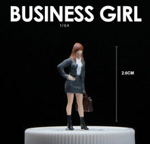 Load image into Gallery viewer, 1:64 Painted Figure Mini Model Toy Miniature Car Scenes Resin Business Suit Lady