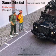 Load image into Gallery viewer, 1:64 Painted Figure Mini Model Miniature Resin Diorama Sand Backpacker Boy Girl
