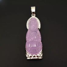 Load image into Gallery viewer, Nature Jade Guanyin Pendant Necklace Gift Jewelry charm Blessing Lucky Purple s