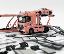 Load image into Gallery viewer, 1:64 Pink Actros Gigaspace 4x2 Trailer Truck LFA #23 Model Diecast Metal Car