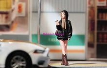 Load image into Gallery viewer, 1:24 Painted Figure Model Miniature Resin Diorama Sand Black Hoddie Girl Lady