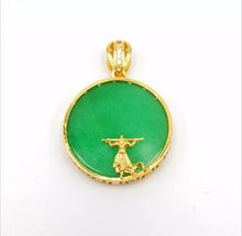 Load image into Gallery viewer, Nature Jade Peace Round Pendant Necklace Gift Jewelry charm Blessing Jewelry new