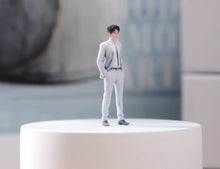 Load image into Gallery viewer, 1:24 Painted Figure Model Miniature Resin Diorama Sand Grey Suit Man Standing