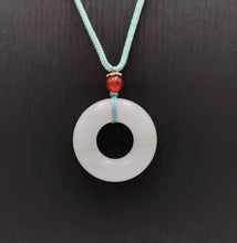 Load image into Gallery viewer, Nature Jade White Ring Pendant Necklace Gift Jewelry charm Blessing Luck Fortune