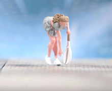 Load image into Gallery viewer, 1:64 Painted Figure Model Miniature Resin Diorama Sand Tennis Girl Sport Lady Collection